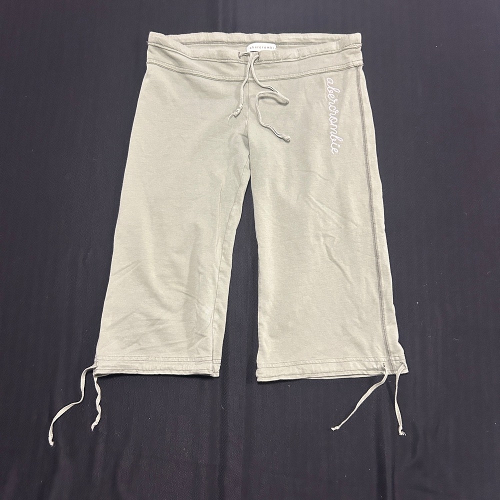 Abercrombie & Fitch Y2K Sage Green Cropped Drawstring Sweatpants XL